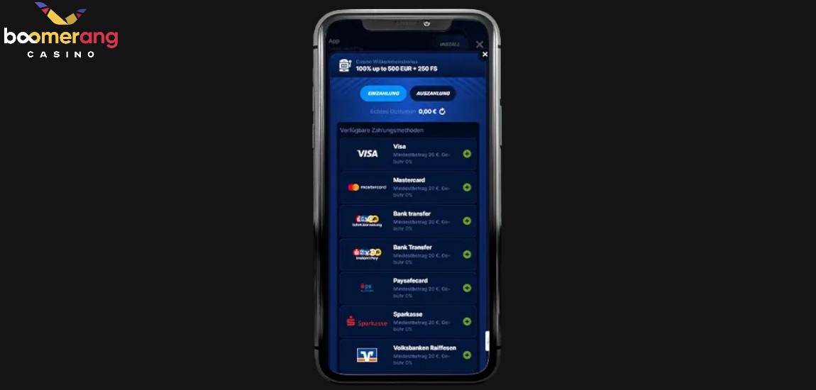 Geschwindigkeit der Auszahlungen bei Casino Boomerang