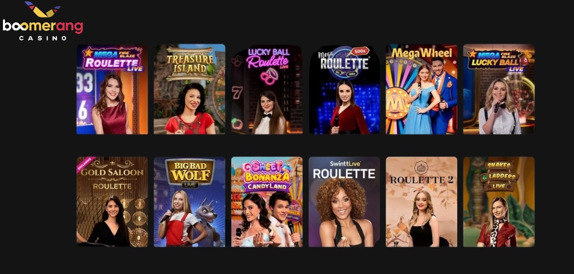 Live Dealer Spiele für Casino Boomerang Spieler