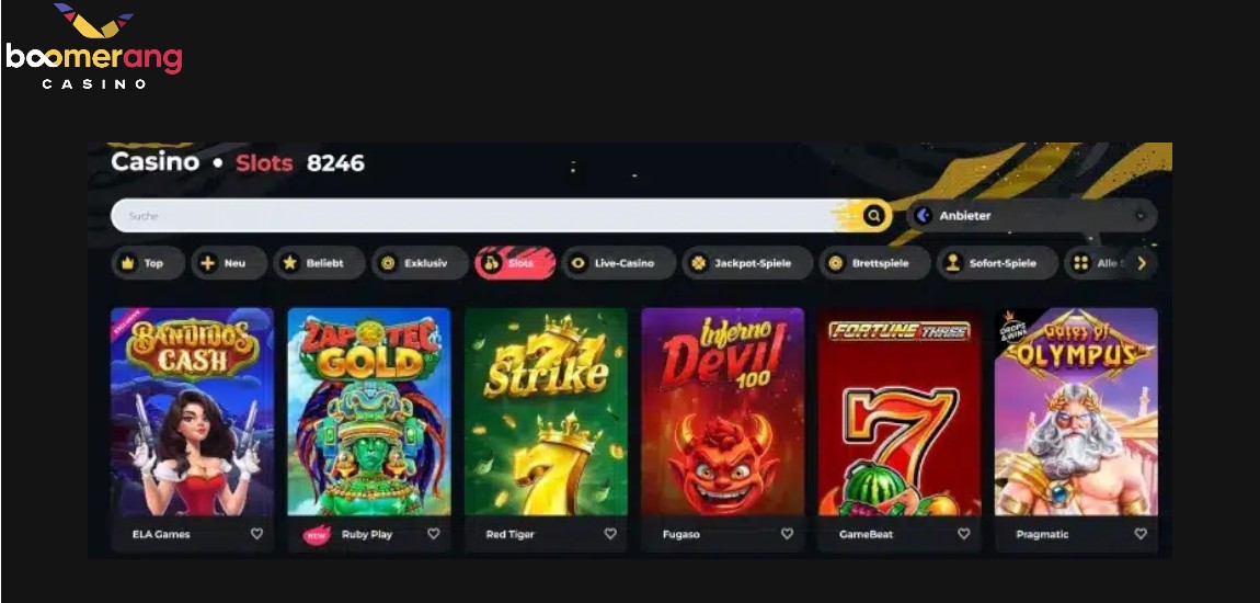 Überblick über die besten Spielautomaten im Boomerang Casino